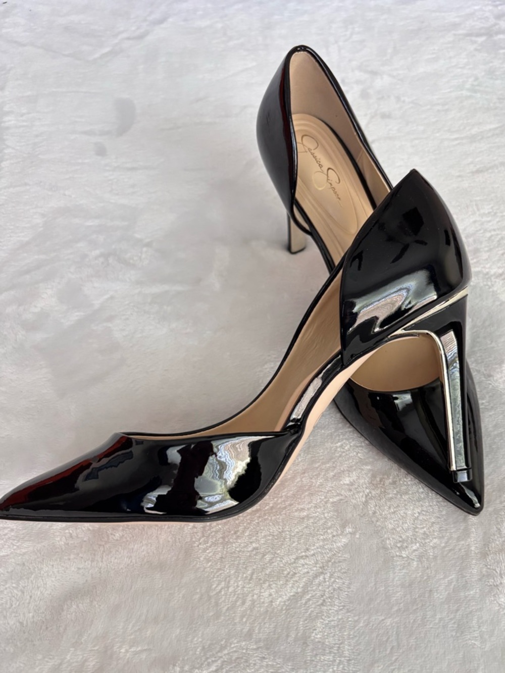 JESSICA SIMPSON Celiah d'Orsay Black Patent Leather Stiletto HeelPump--NWT--8.5